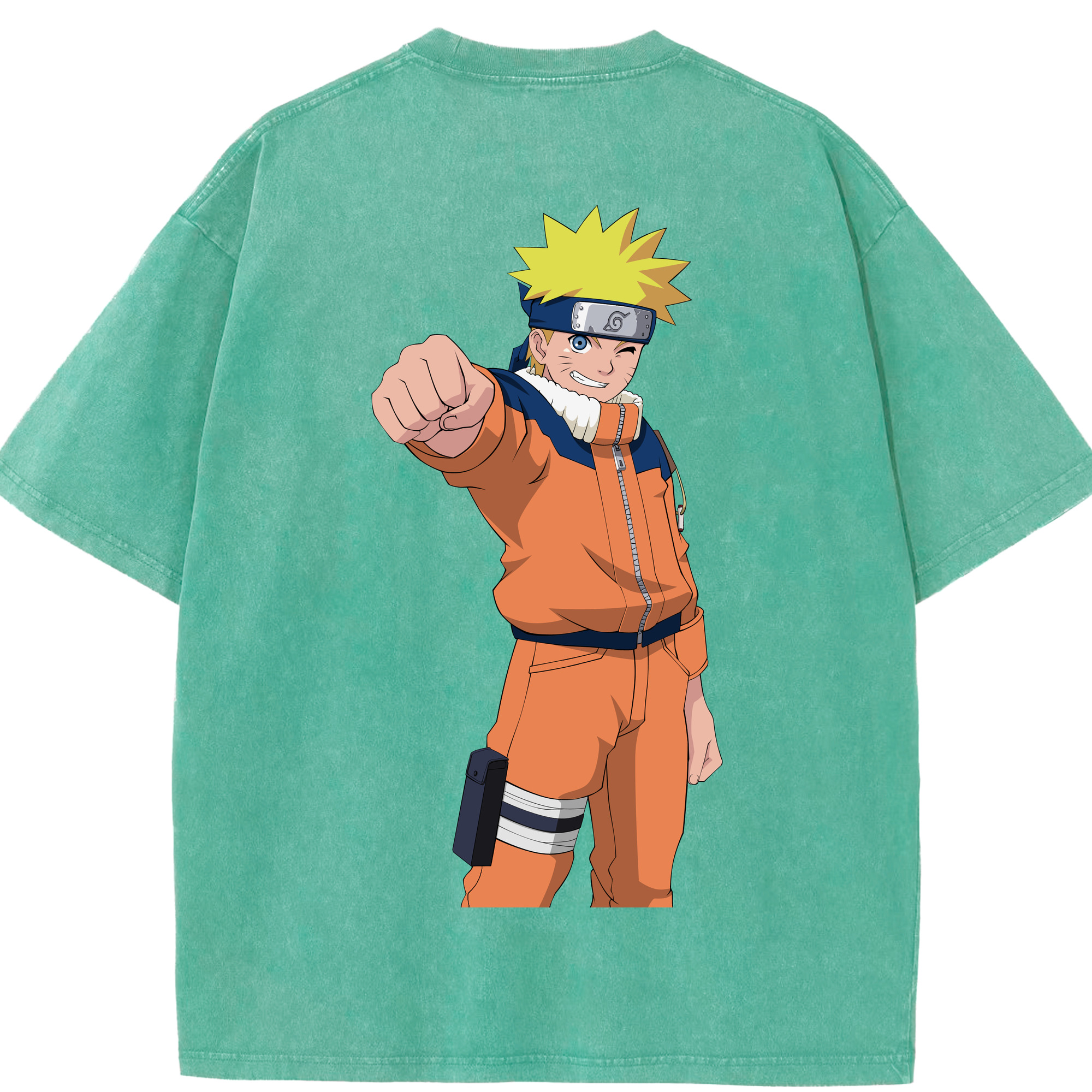 （画像用） NARUTO -ナルト- うずまき ナルト Uzumaki Naruto 綿100% ヴィンテージ風 半袖Tシャツ（背面プリント）